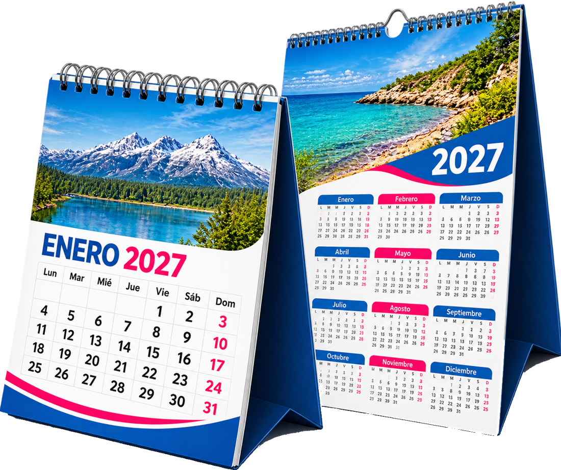 Calendarios de escritorio y de pared personalizados 2027